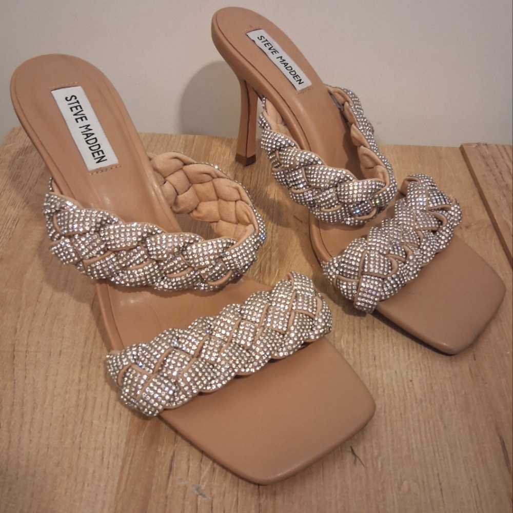 Steve Madden Womens Dymes Slip On Open Toe Dress Sandals Size 9.5